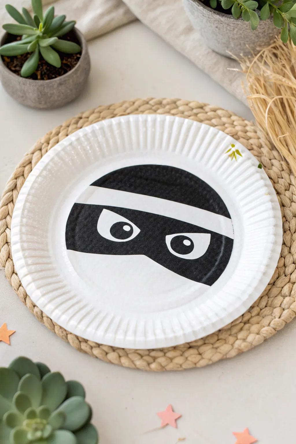 Unleash your inner artist with these minimalist paper plate ninjas—perfect for adding a crafty touch to your decor!
