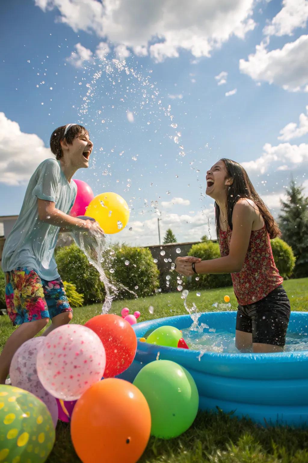 Beat the heat with a fun and refreshing water balloon fight.