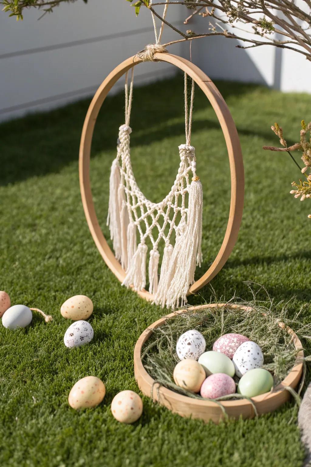 Elevate your Easter egg hunt with a touch of boho elegance and playful challenges!