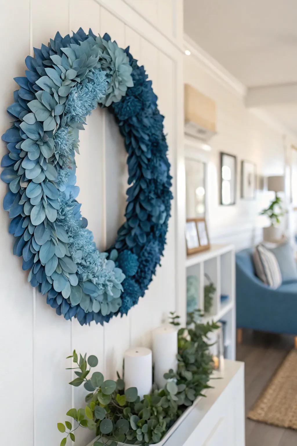 Embrace simplicity with a monochrome wreath.