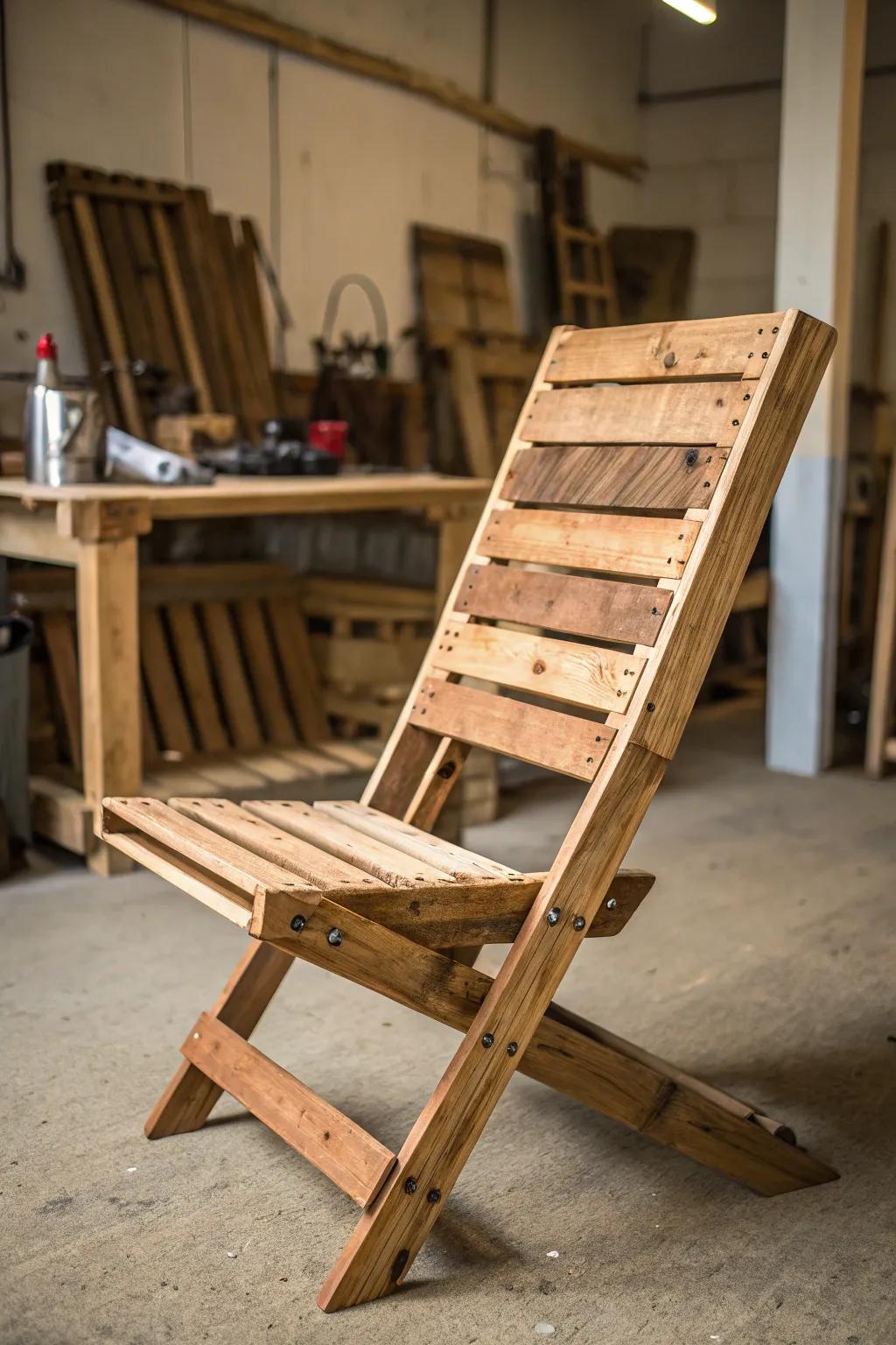 Elegance meets functionality: Discover the art of folding pallet chairs.