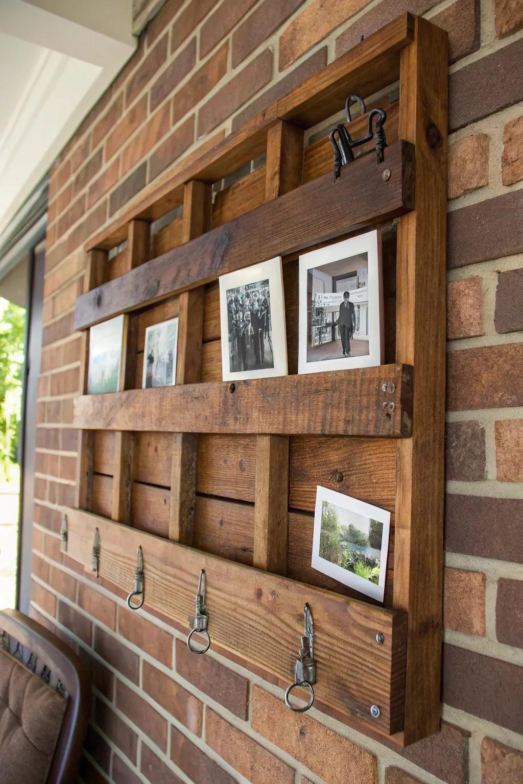 Elevate your space with a handcrafted pallet wall art display.