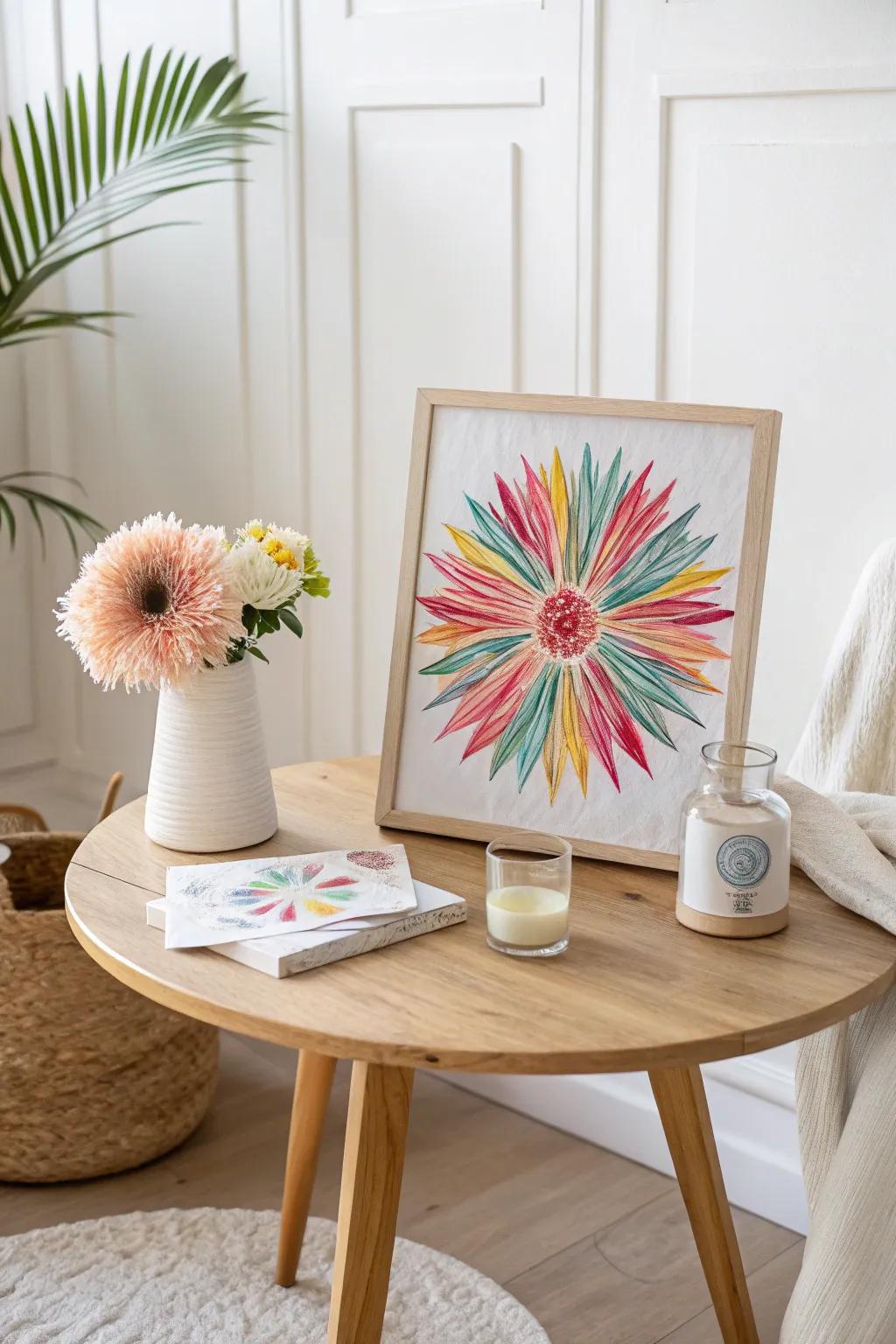 Let your creativity explode with colorful spin art fireworks!