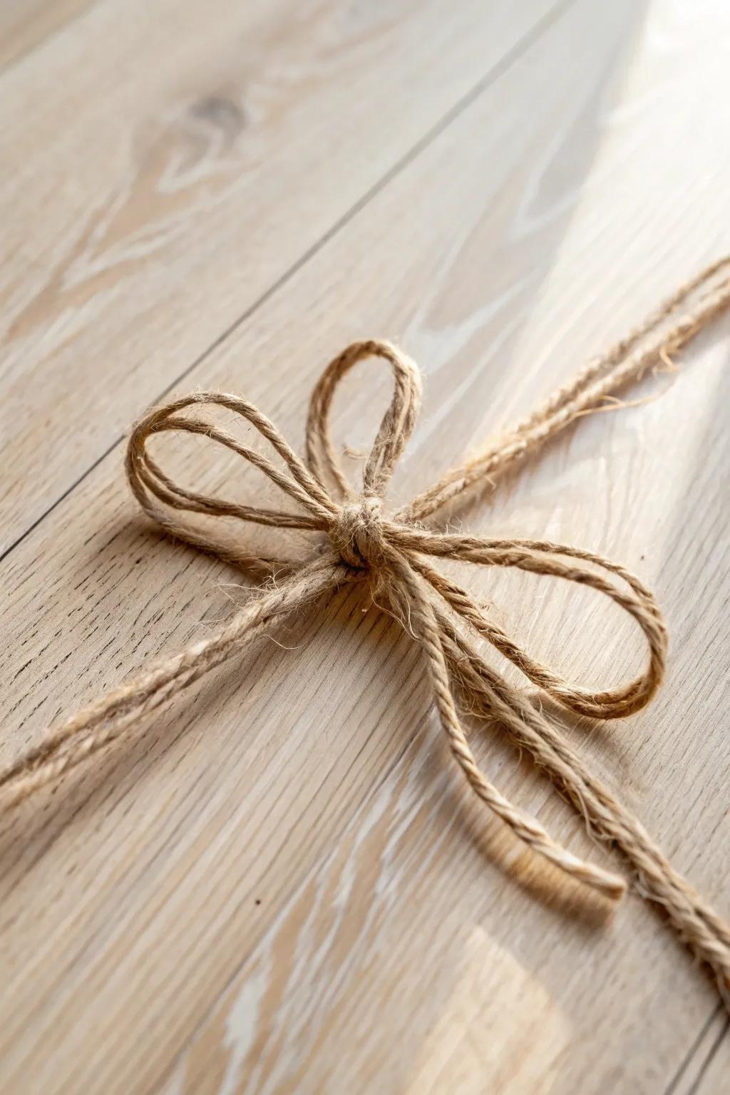 Embrace rustic elegance with a simple twine bow—perfect for adding a touch of nature to your decor.