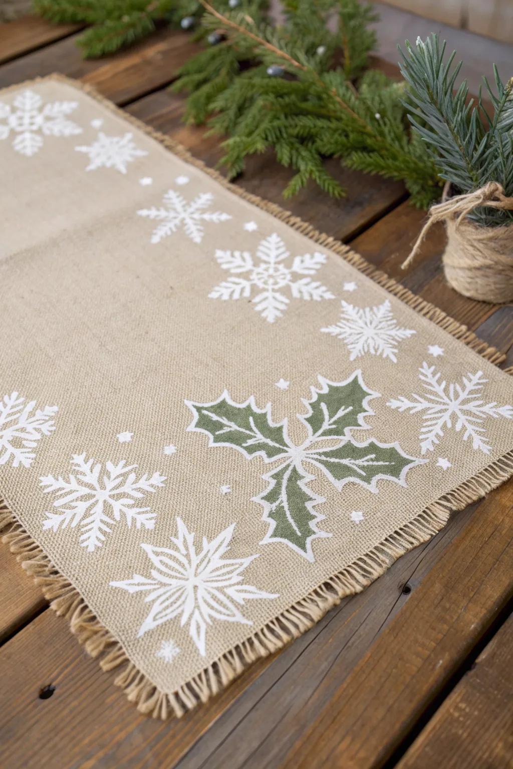 Add a touch of festive charm to your table with these elegant Christmas stencil placemats. Perfect for a cozy, Scandinavian-inspired holiday setting!