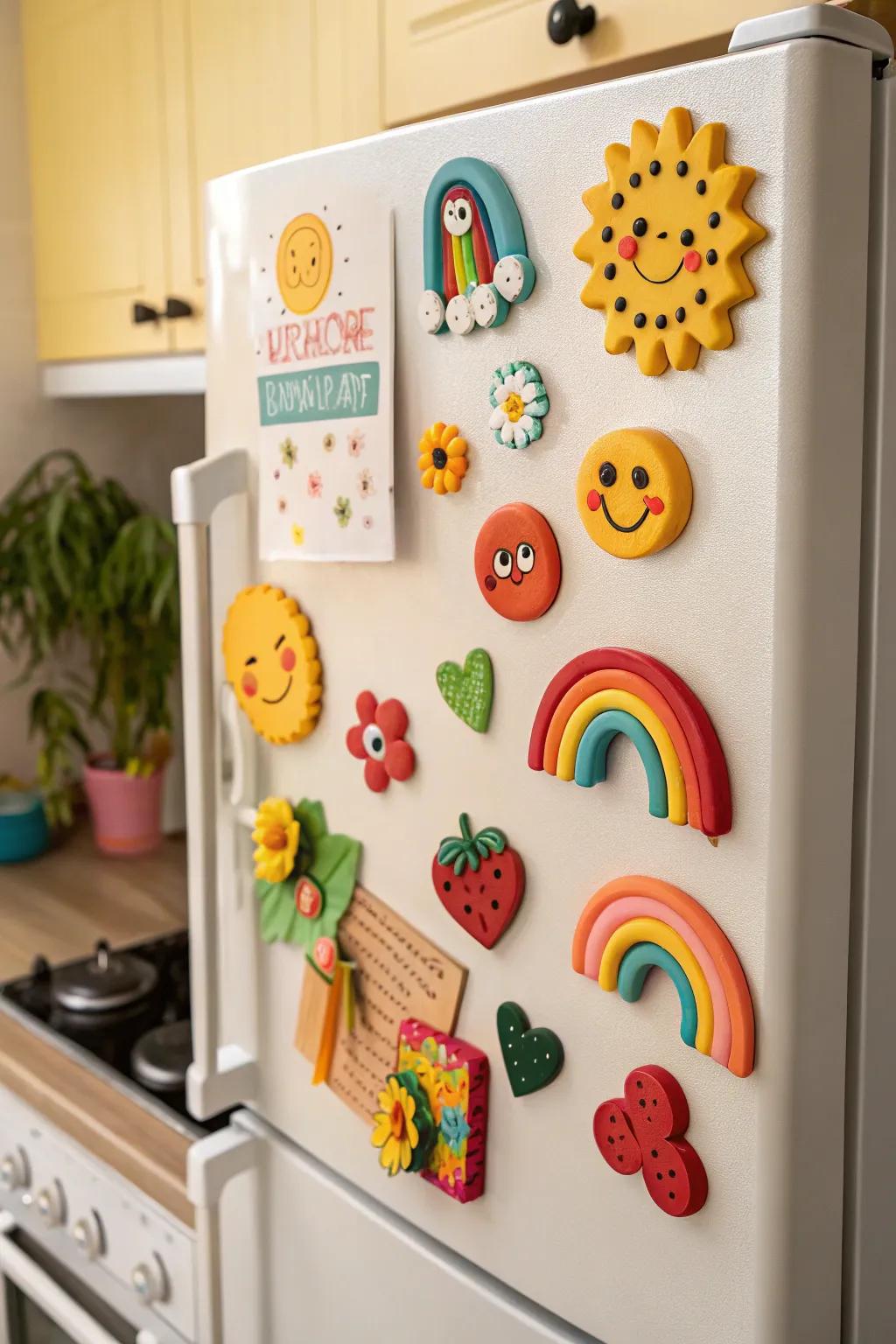 Add some fun to your kitchen with handmade polymer clay magnets.