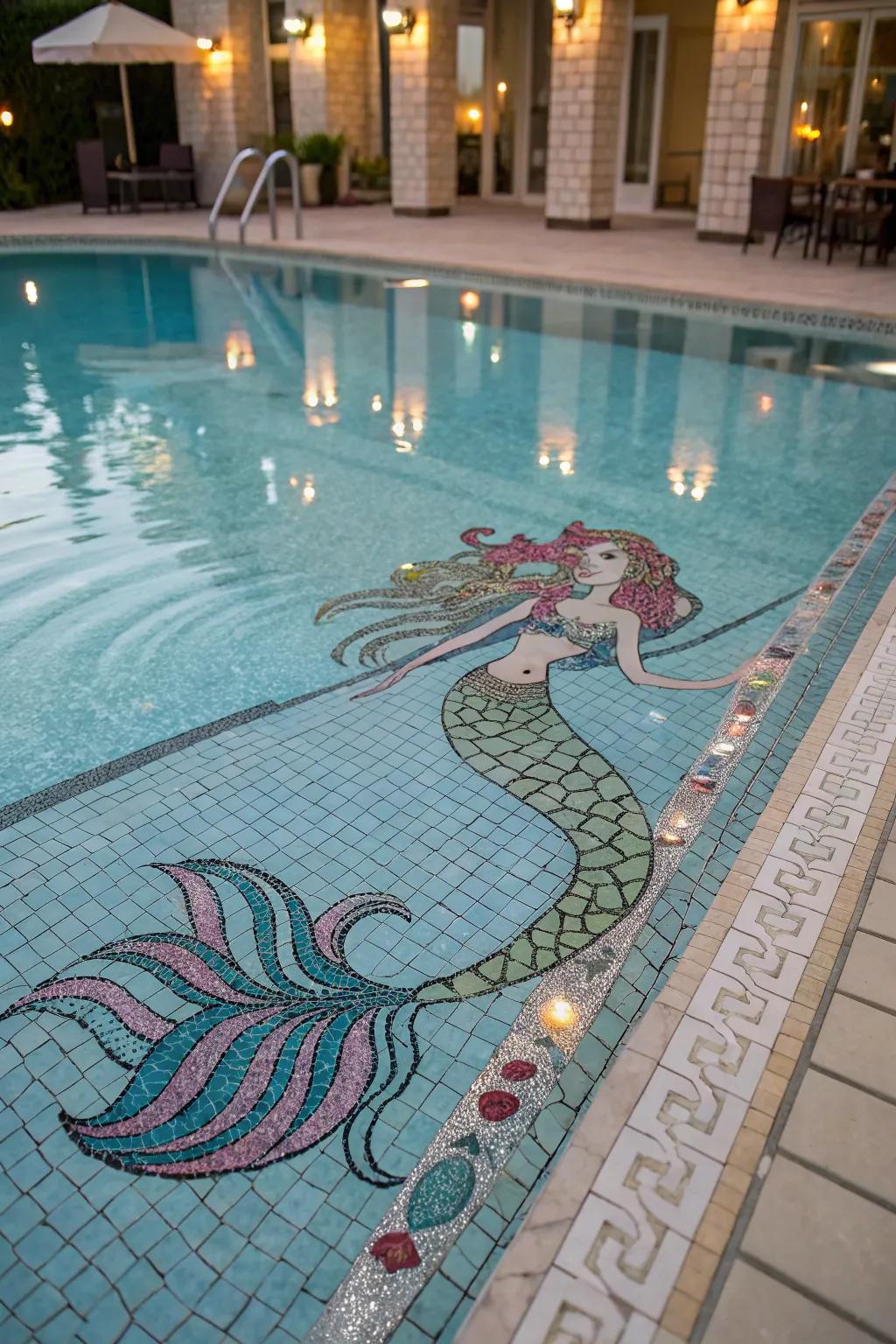 Dive into fantasy with a mystical mermaid mosaic.