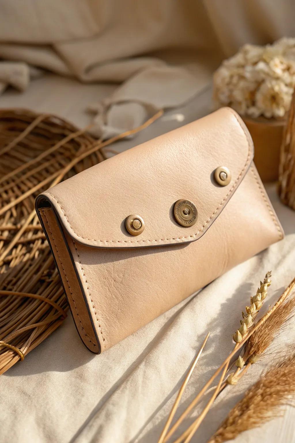 Discover the charm of simplicity with elegant snap button closures. Perfect for those who appreciate subtle sophistication and quality craftsmanship.