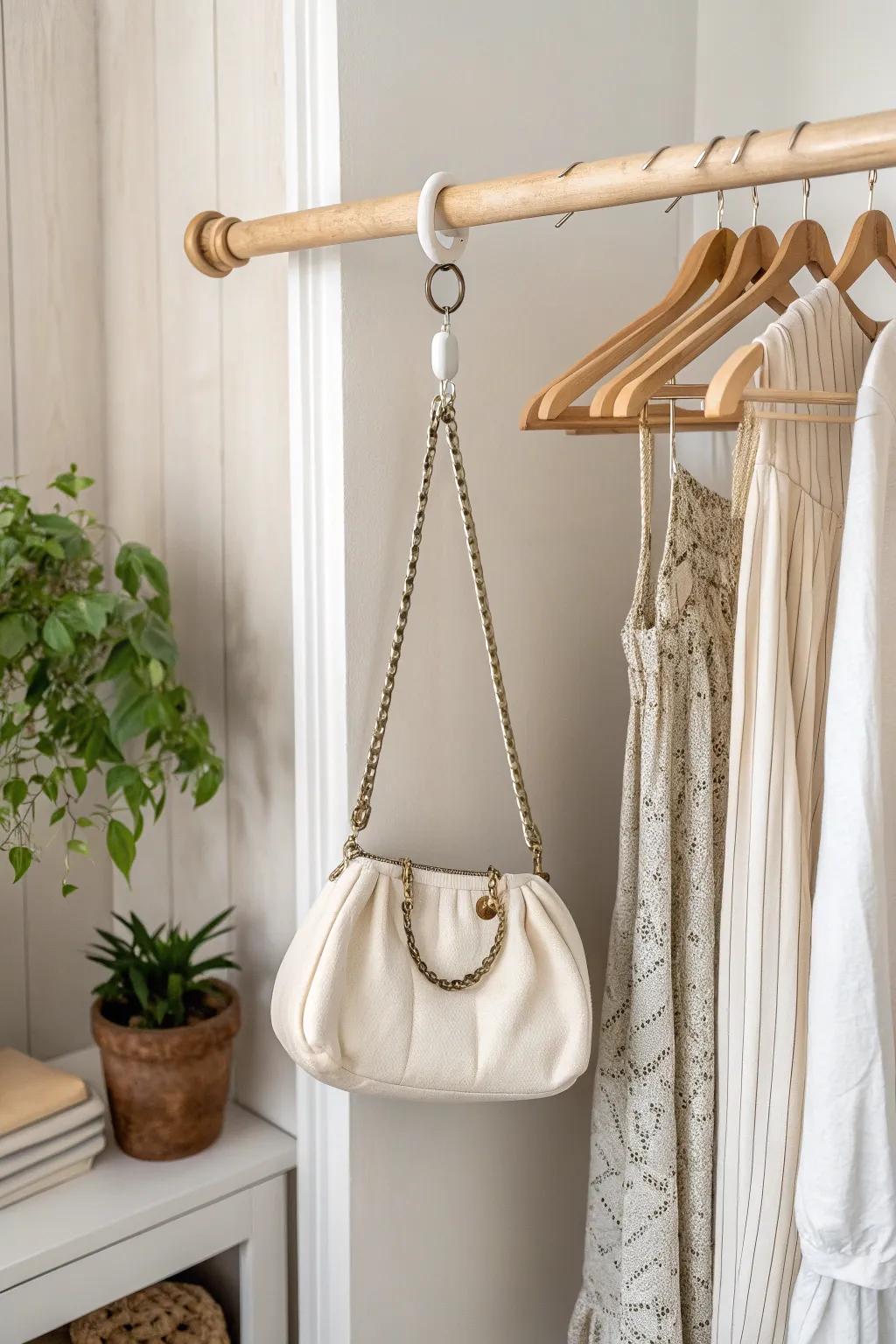 Elevate your closet game with this charming upcycled hanging solution!