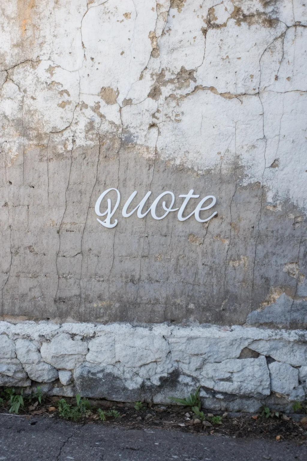 A textured wall with a quote, providing a tactile and visually intriguing experience.