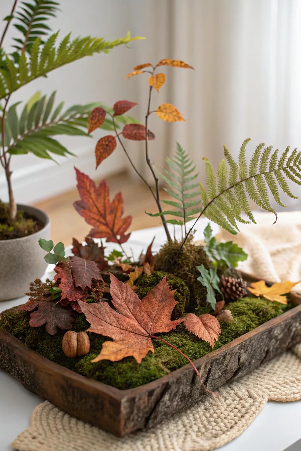 Embrace the essence of a rainforest with this enchanting forest floor diorama.