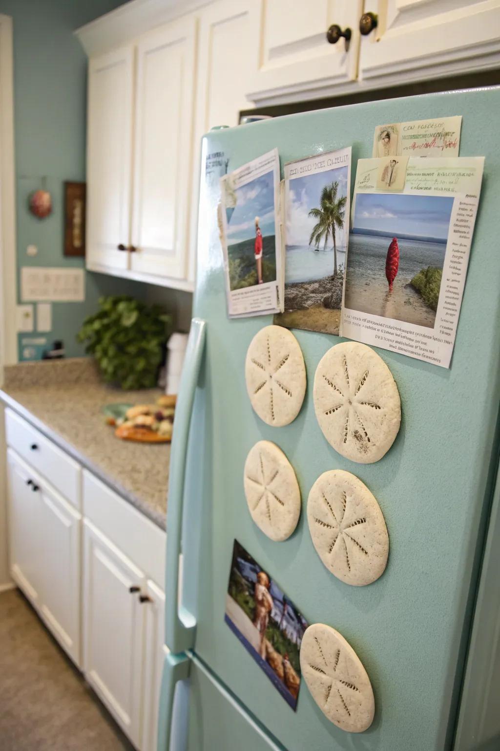 Add a personal touch to your kitchen with sand dollar magnets.