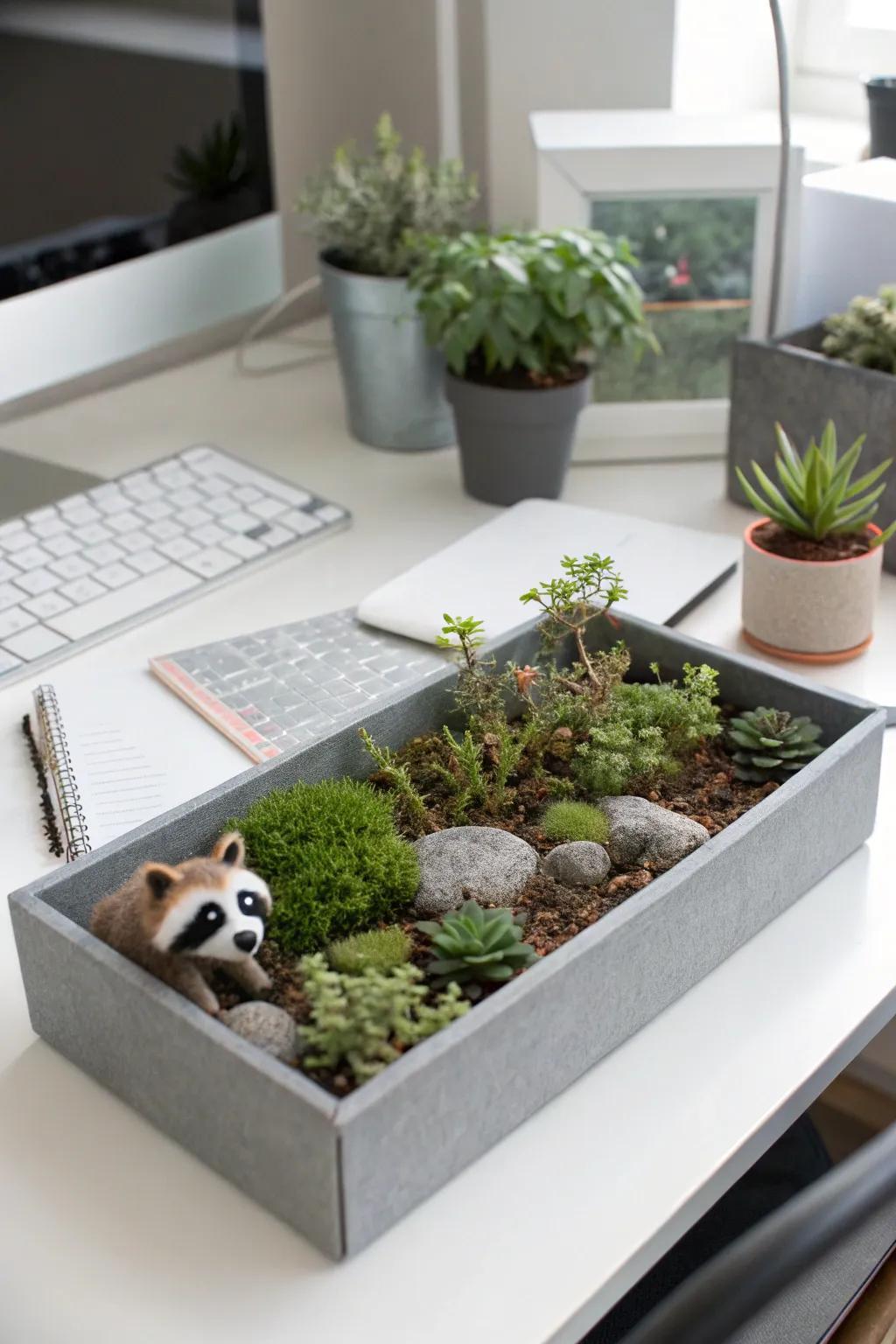 Discover the fascinating world of urban wildlife with this creative setup.