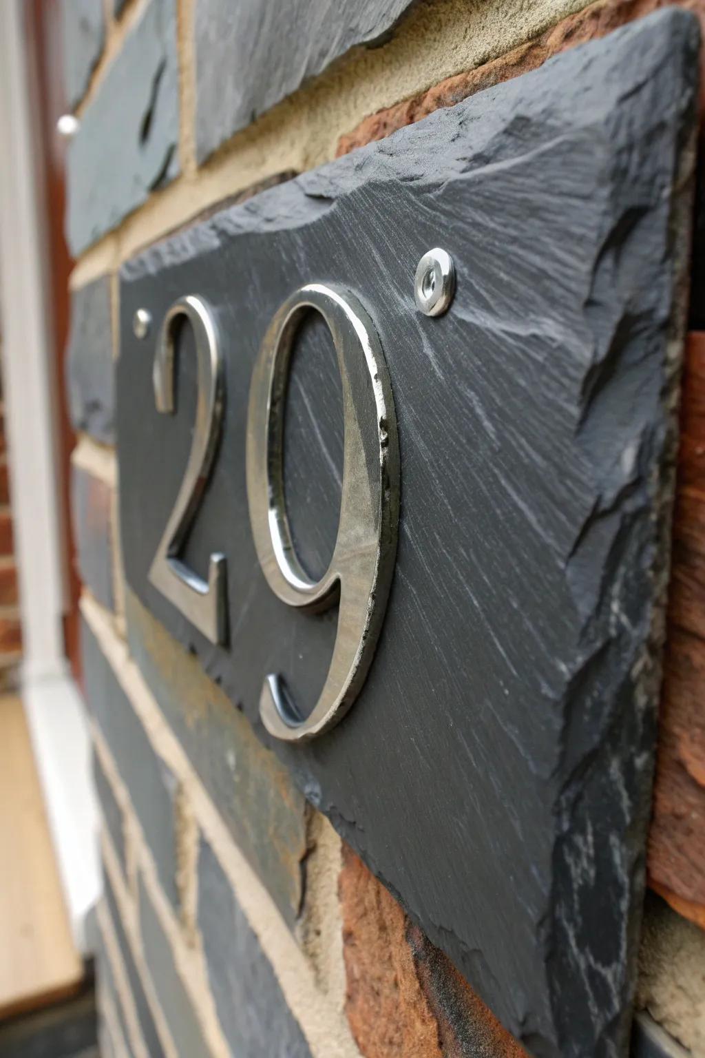 Elevate your home's curb appeal with bespoke slate house numbers, where rustic charm meets modern craftsmanship.