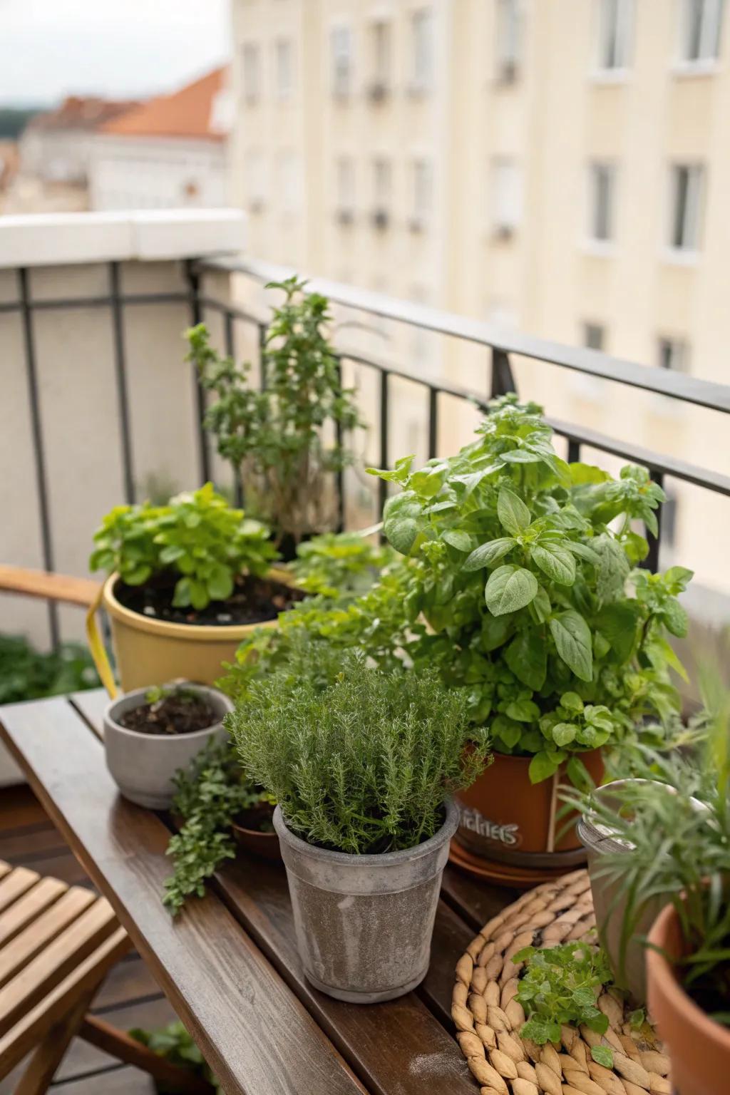 A mini herb garden is a practical and delightful addition.