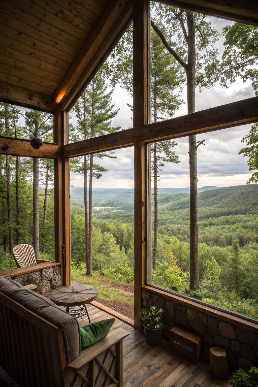 Large windows blur the line between indoor and outdoor living.