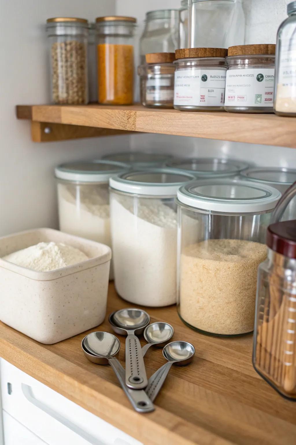 A dedicated baking station keeps essentials organized.