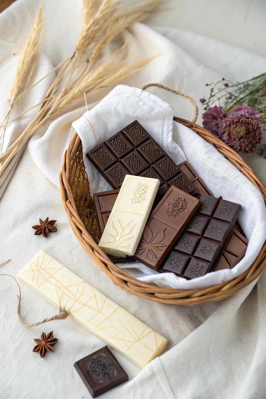Indulge in the elegance of variety with this beautifully curated chocolate selection, perfect for the minimalist at heart.