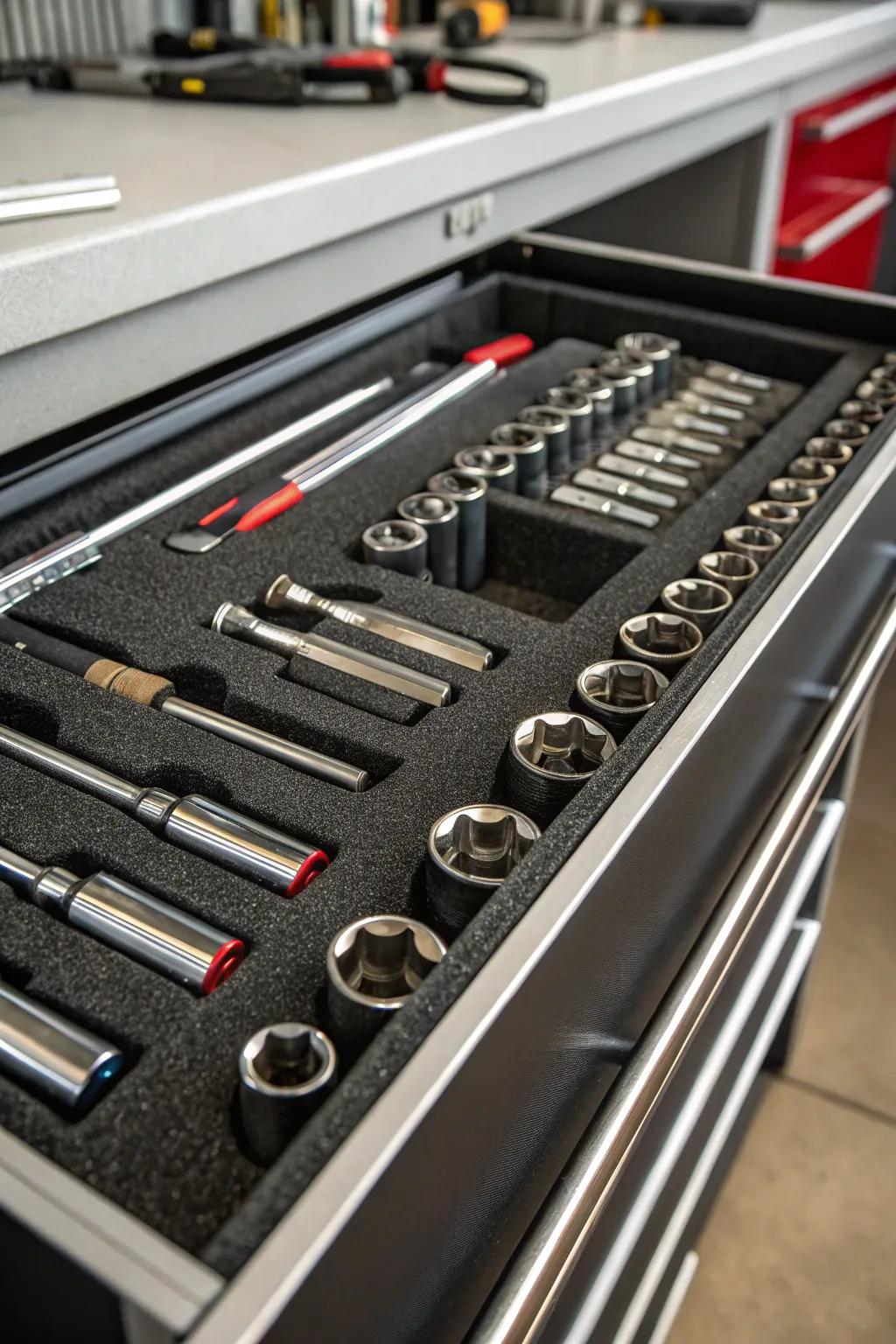 Effortless organization with magnetized liners—turn your workshop into a masterpiece of craftsmanship.