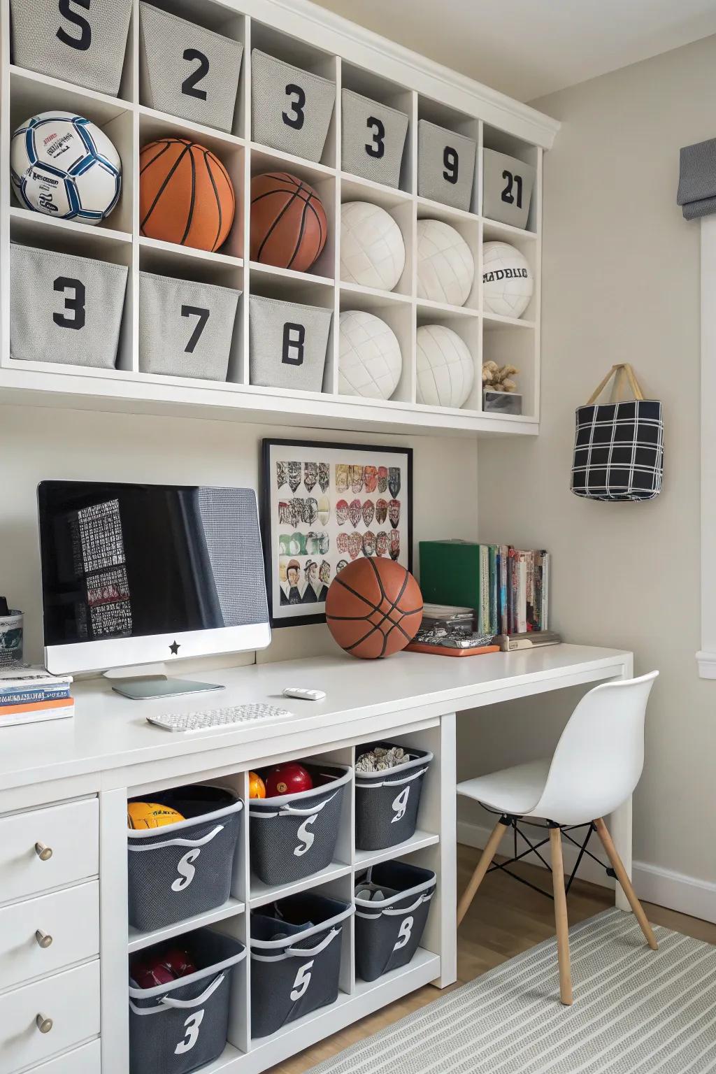 Keep organized with themed storage solutions.