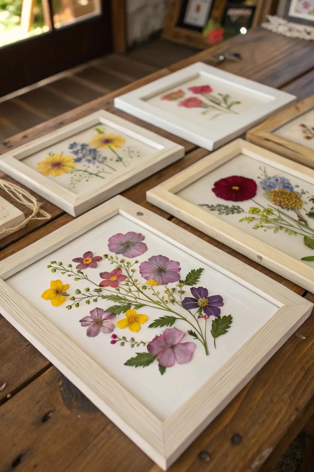 Framed flowers serve as a timeless memento of your wedding.