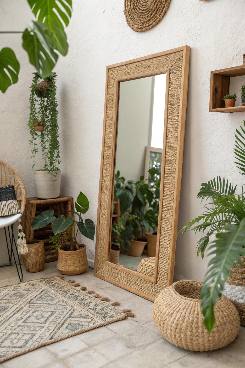 Craft sustainably with a recycled cardboard mirror frame.