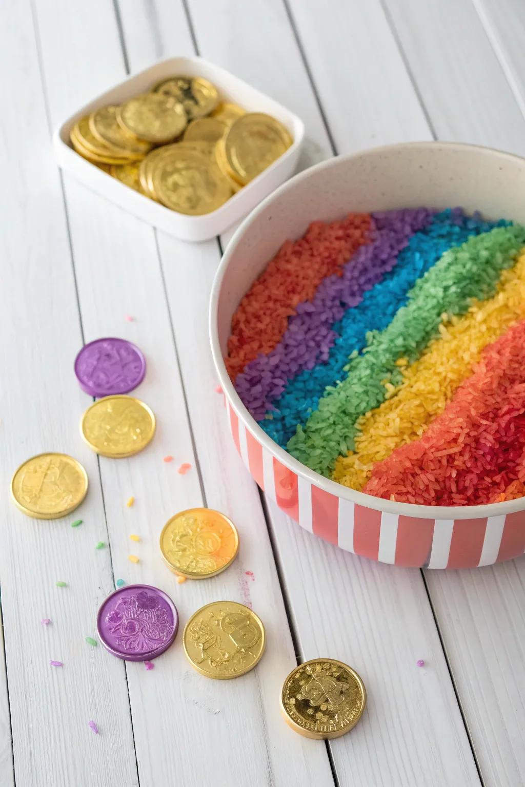 Dive into the magic of colors and textures with this Rainbow Sensory Bin, perfect for little hands and curious minds!