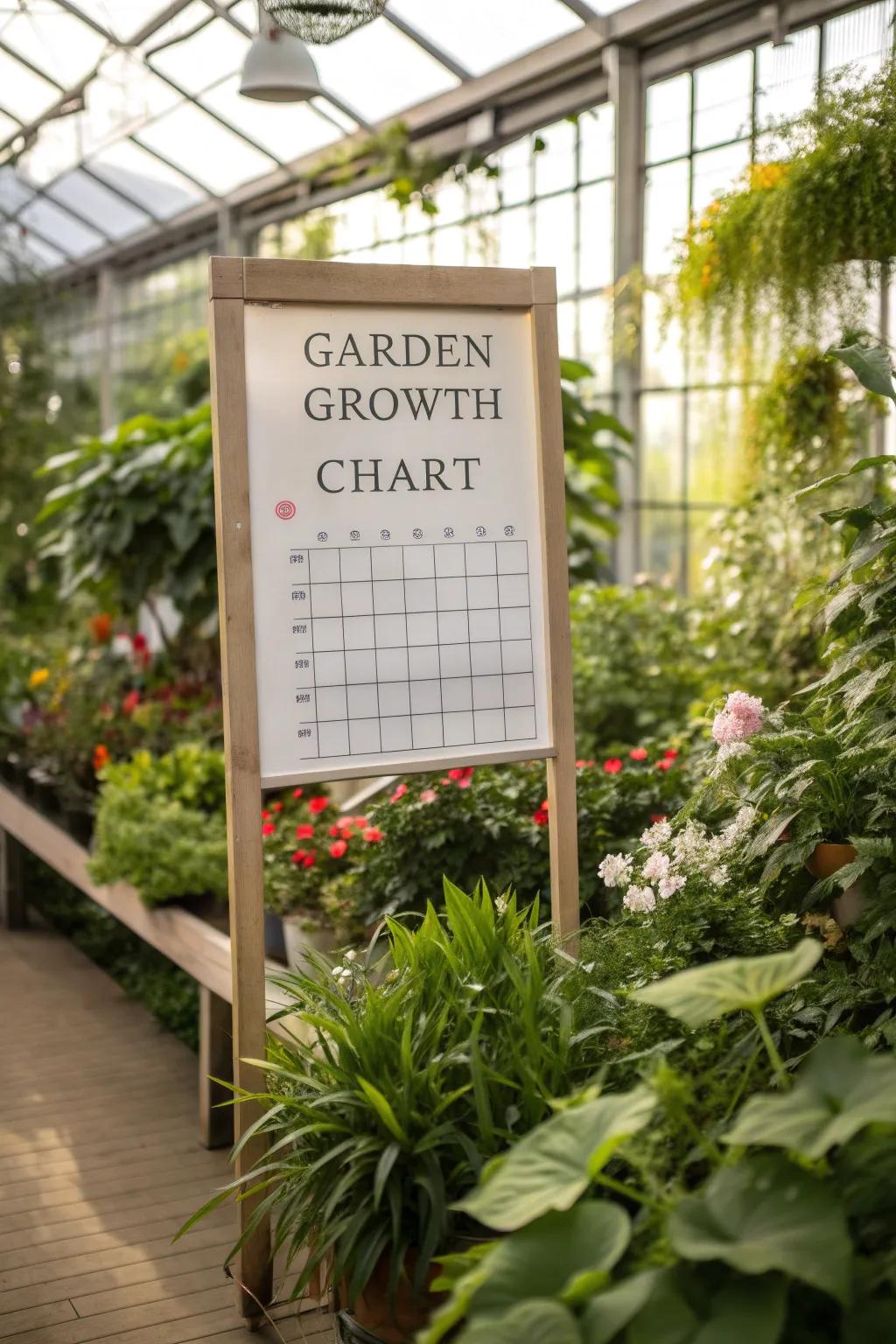 Monitor your plants' progress with a detailed growth chart.