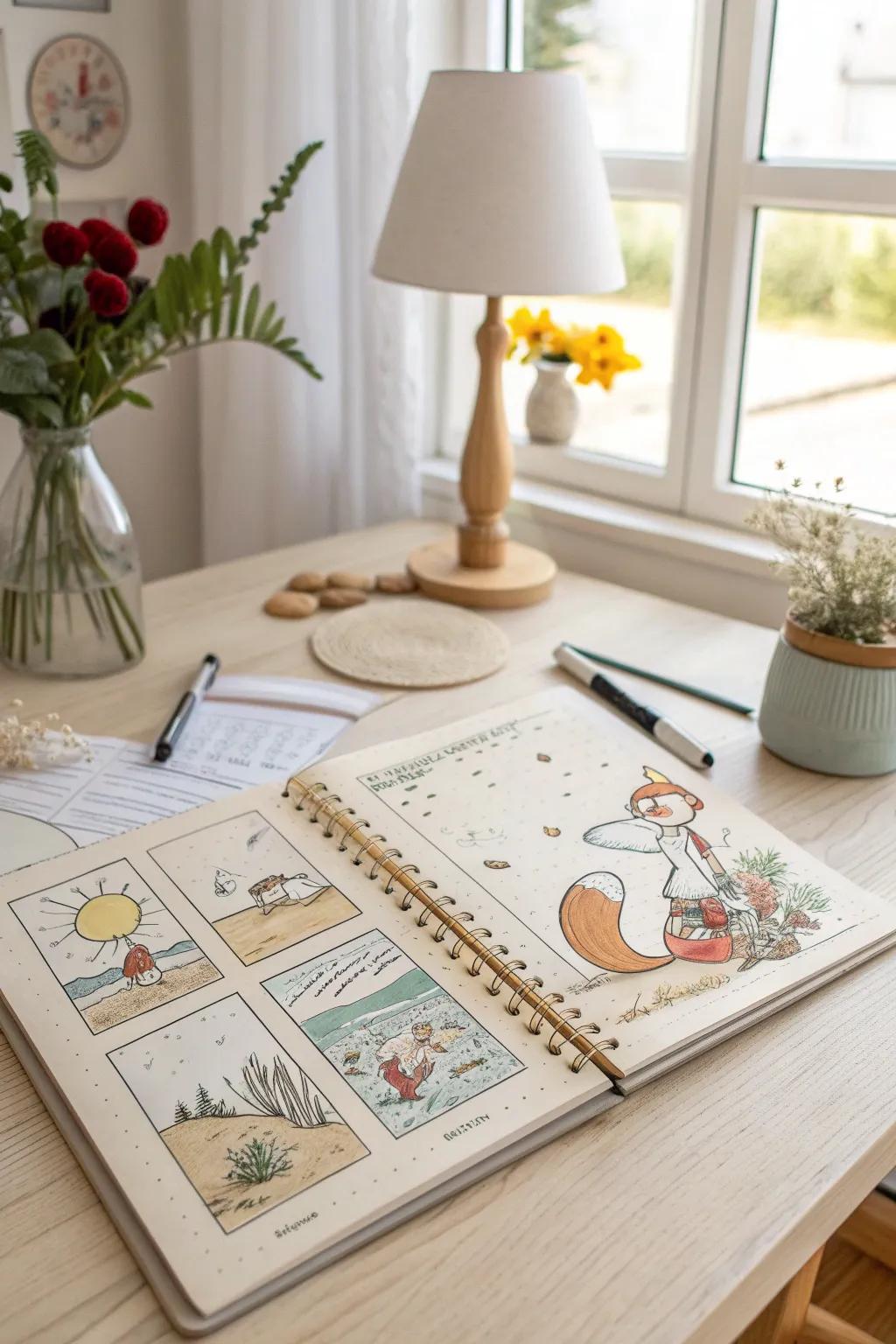 Capture the essence of summer with your own handcrafted comic strip adventure. Let your creativity bask in the sun!