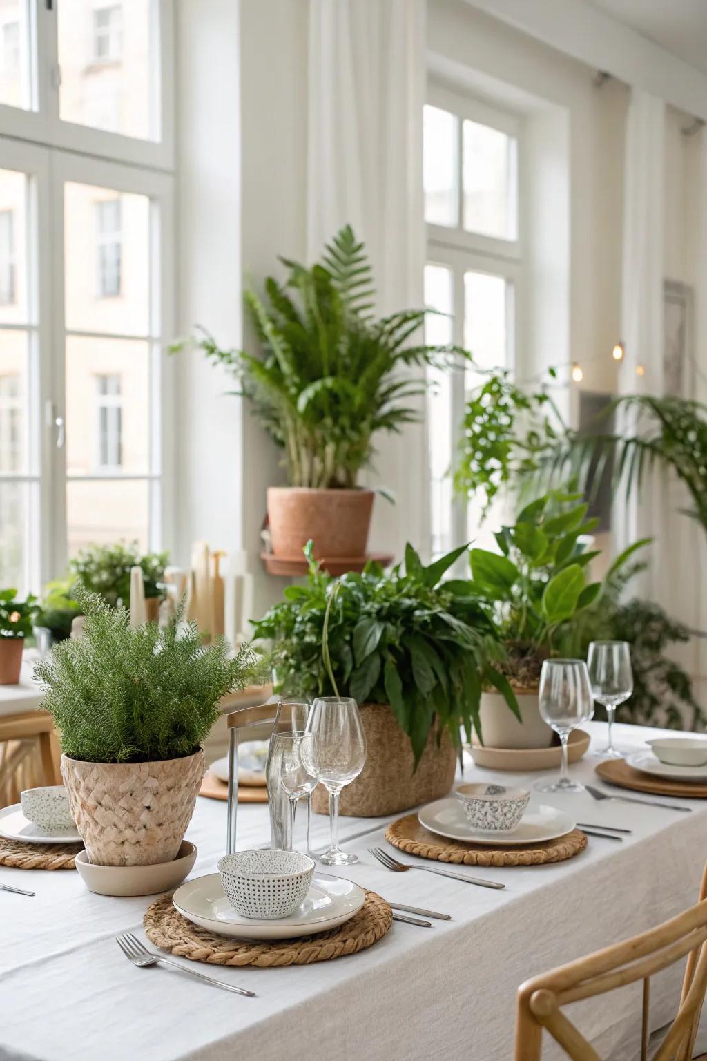 Potted plants make beautiful and sustainable decor