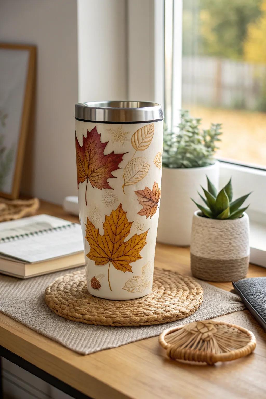 Elevate your classroom style with seasonal tumbler designs that bring the beauty of nature indoors.