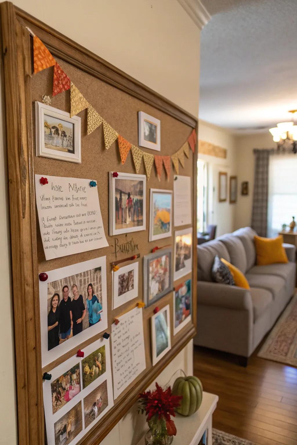 A Family Traditions Board that celebrates cherished Thanksgiving customs.