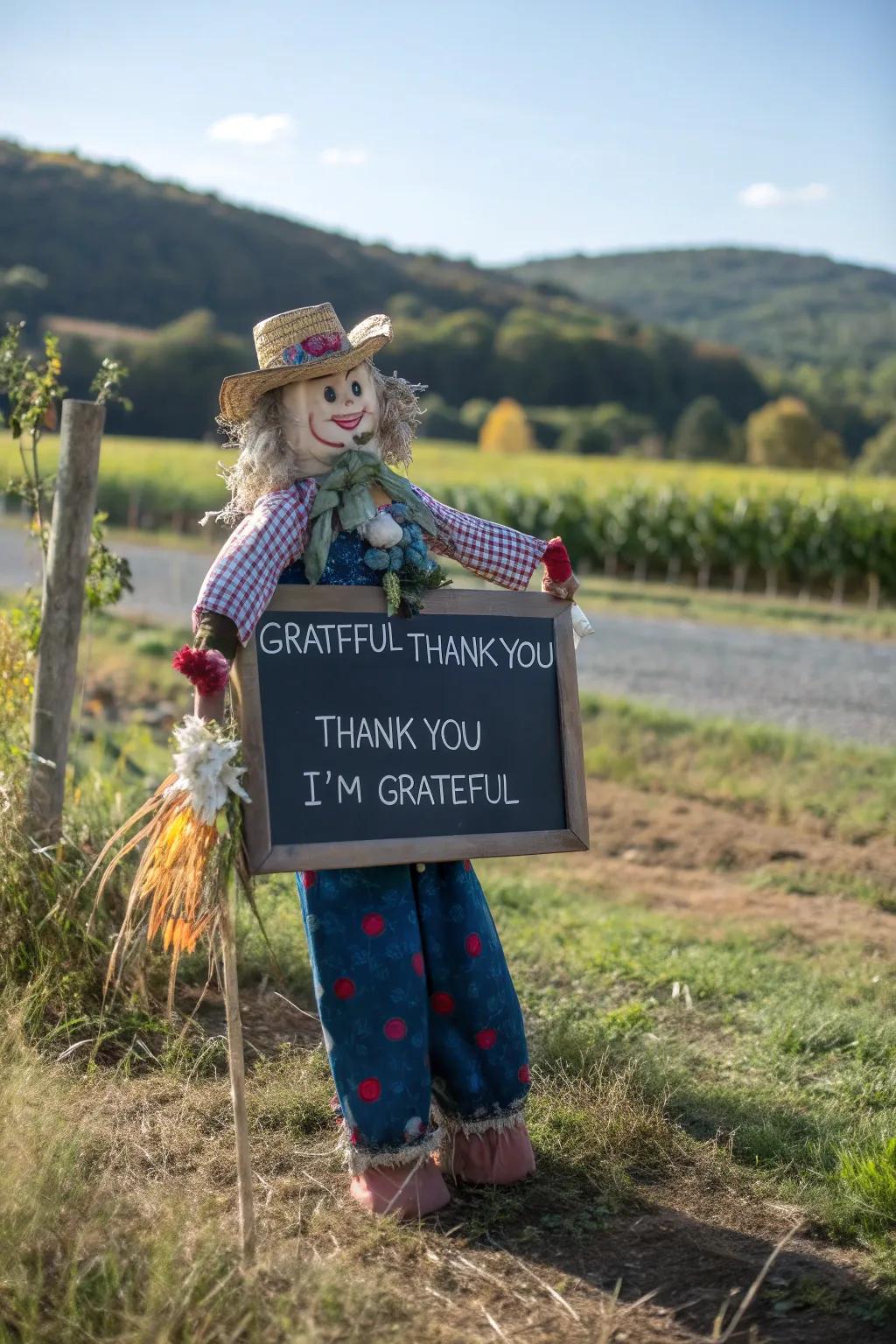 A whimsical scarecrow corner to engage guests.