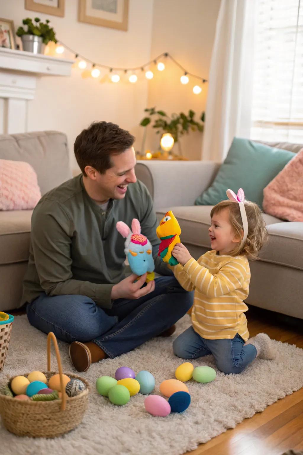 Bringing stories to life with an Easter puppet show.