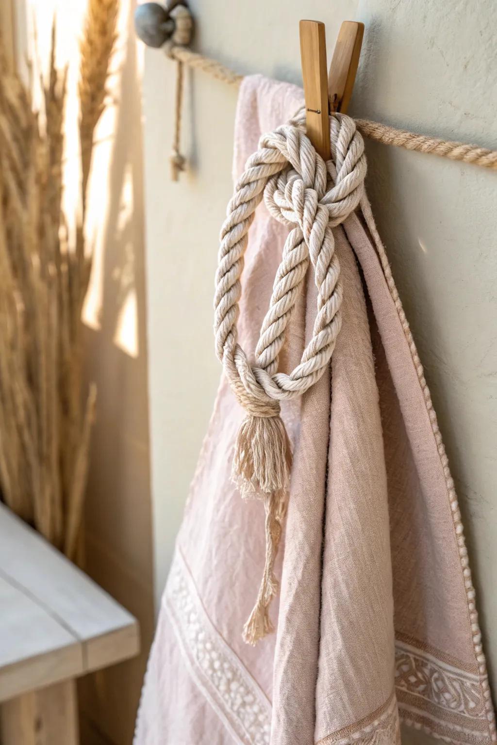 Elevate your bathroom decor with a touch of creativity: Discover the art of unique towel knots.