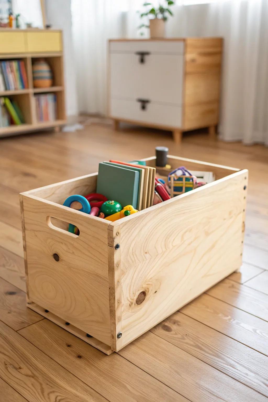 An eco-friendly toy box combines style and sustainability in any home.