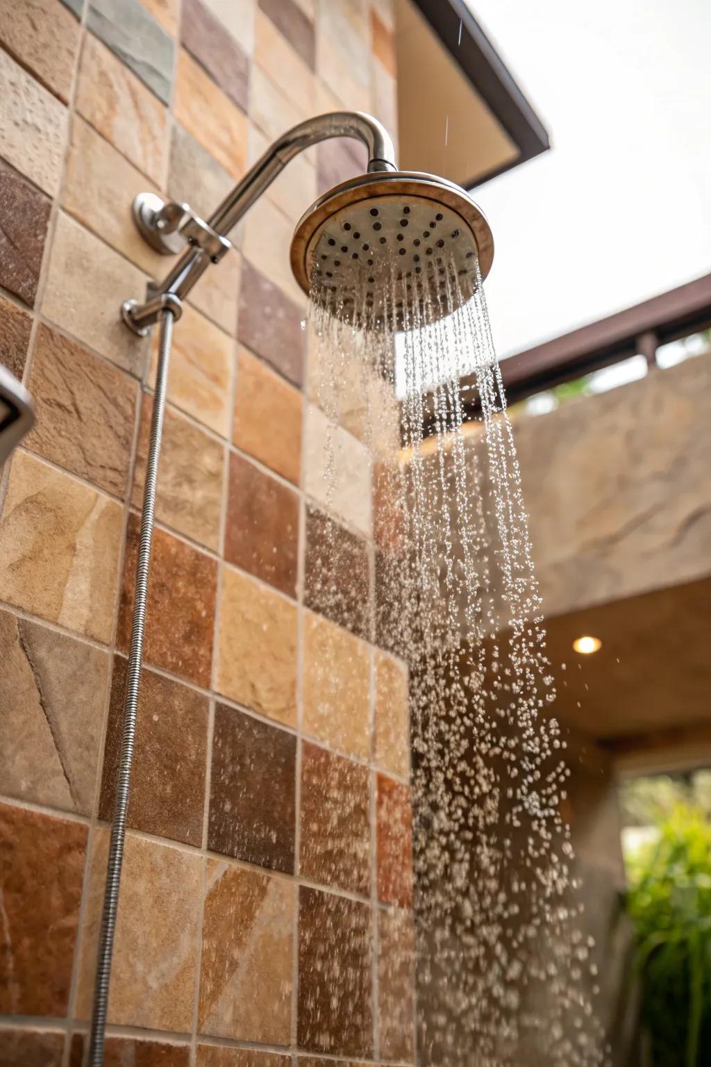 Experience nature indoors with a rainfall shower head.