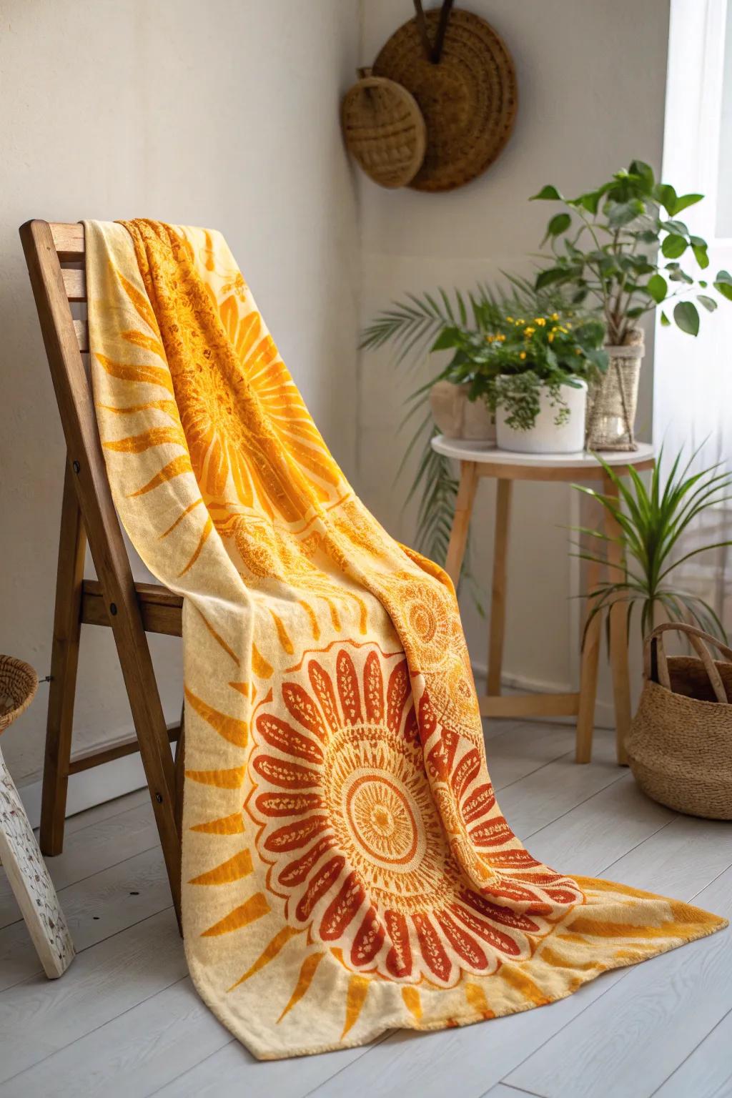 Capture the essence of sunshine with the mesmerizing sunburst tie dye technique—where art meets simplicity.
