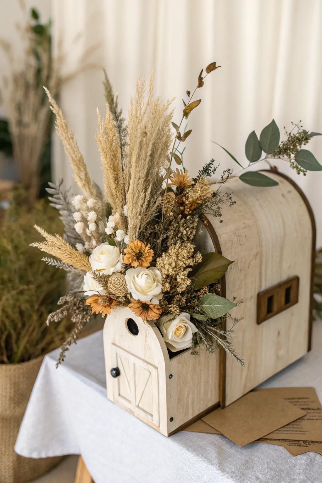Embrace the beauty of nature with this charming, handcrafted Valentine mailbox.