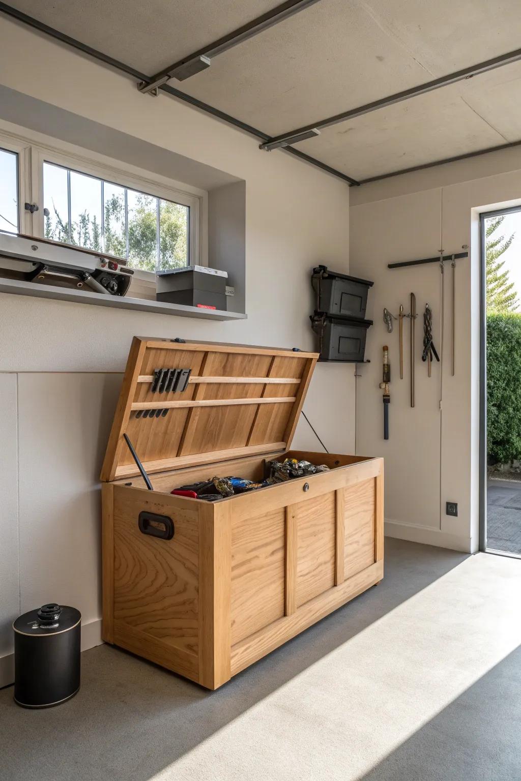 Transform your garage into a serene sanctuary with custom storage solutions. #GarageGuru