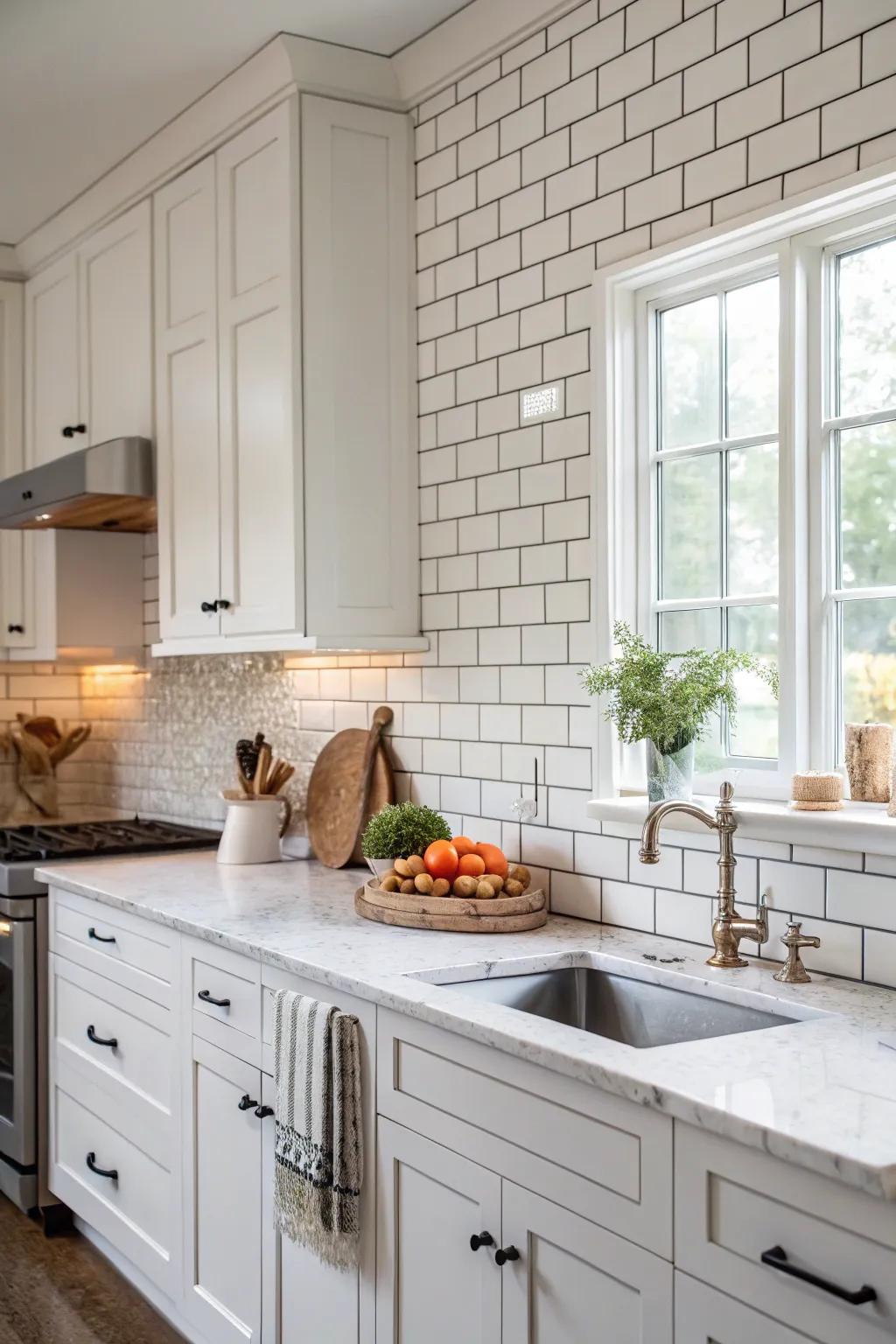 Subway tile adds timeless elegance to kitchens.