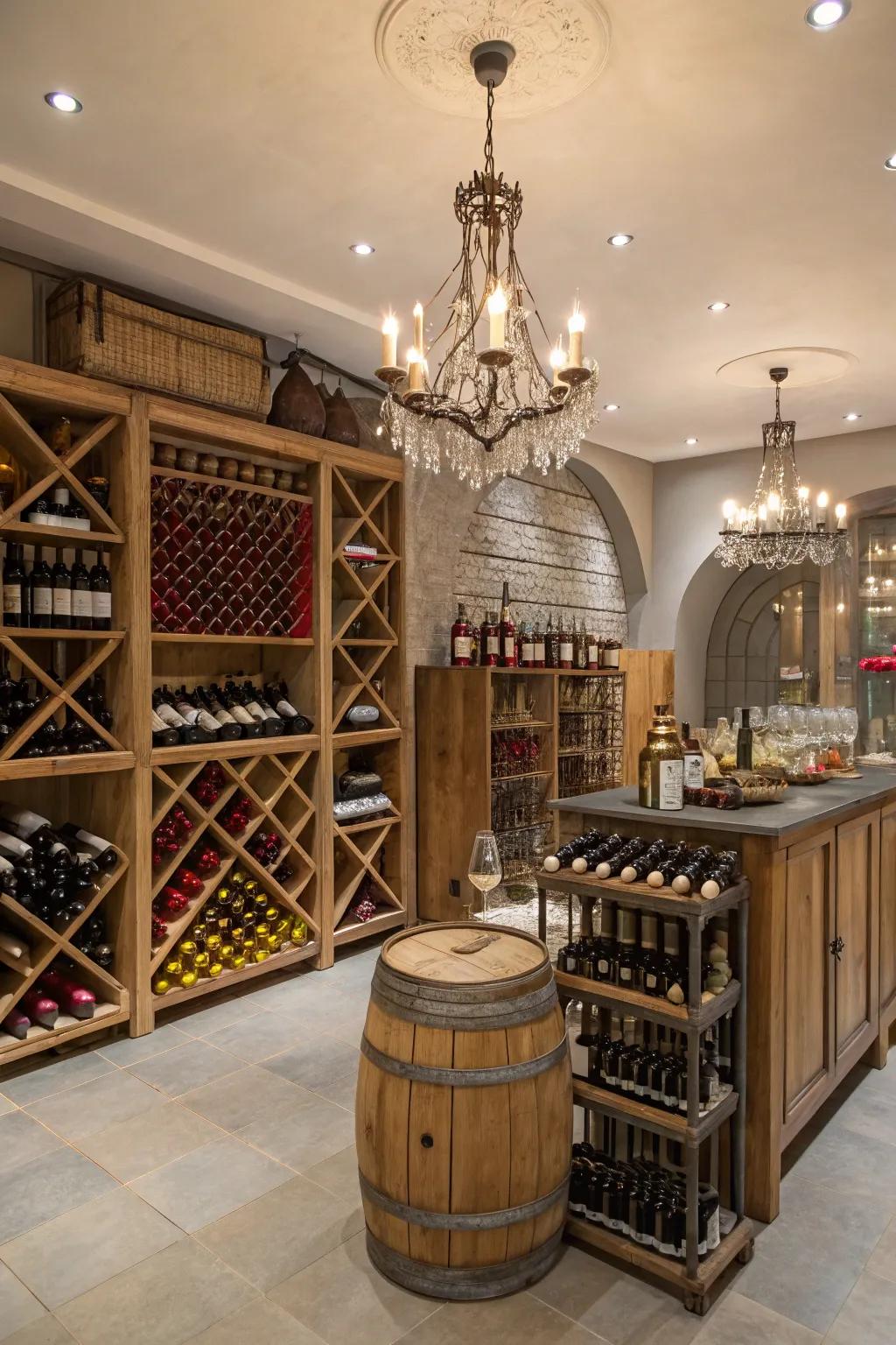 A vibrant and eclectic wine space.