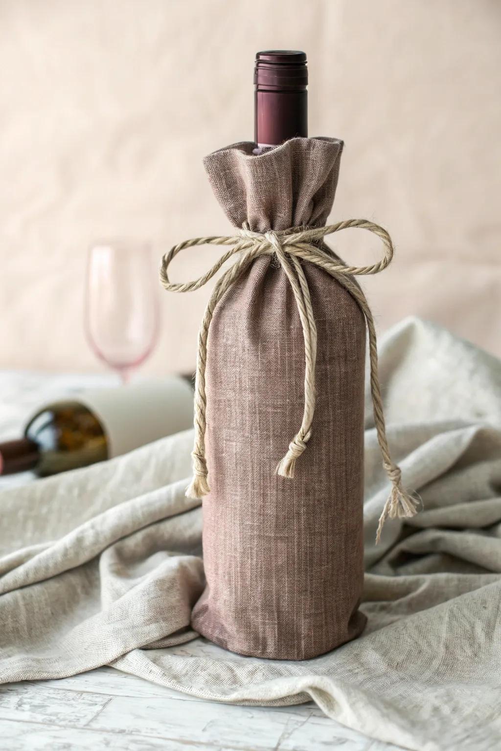 Elevate your gift-giving with this chic, minimalist wine bottle bag—where simplicity meets sophistication.