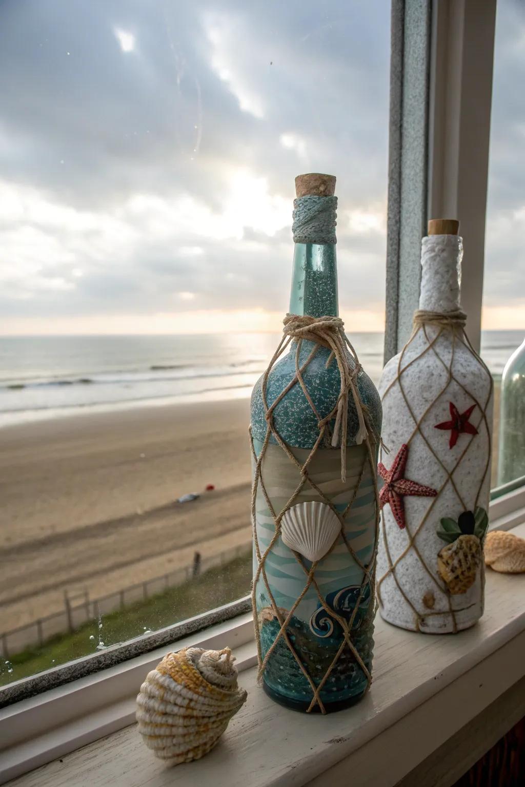 Capture coastal vibes with nautical-themed bottles.