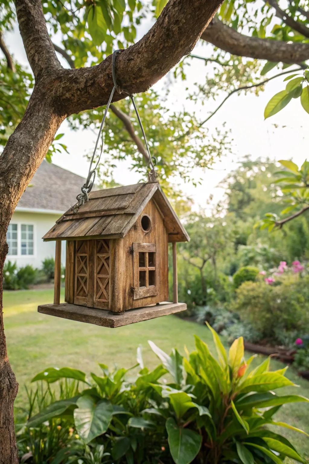 Welcome birds to your garden with a handmade birdhouse.