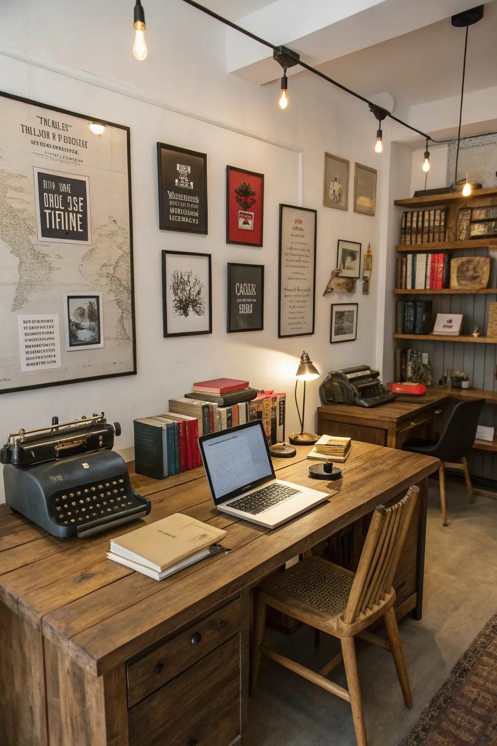 An eclectic writing center with a blend of styles.