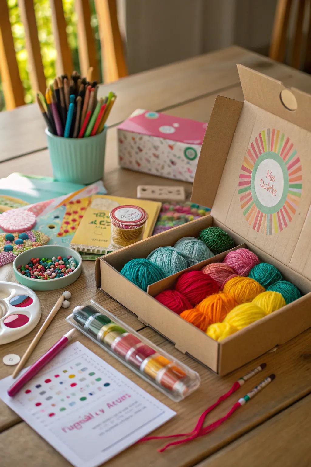 A crafting subscription box brings new creative projects to life each month.