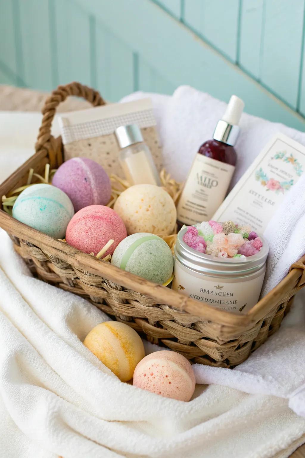 Relax and unwind: Luxury spa gift basket for a soothing escape.