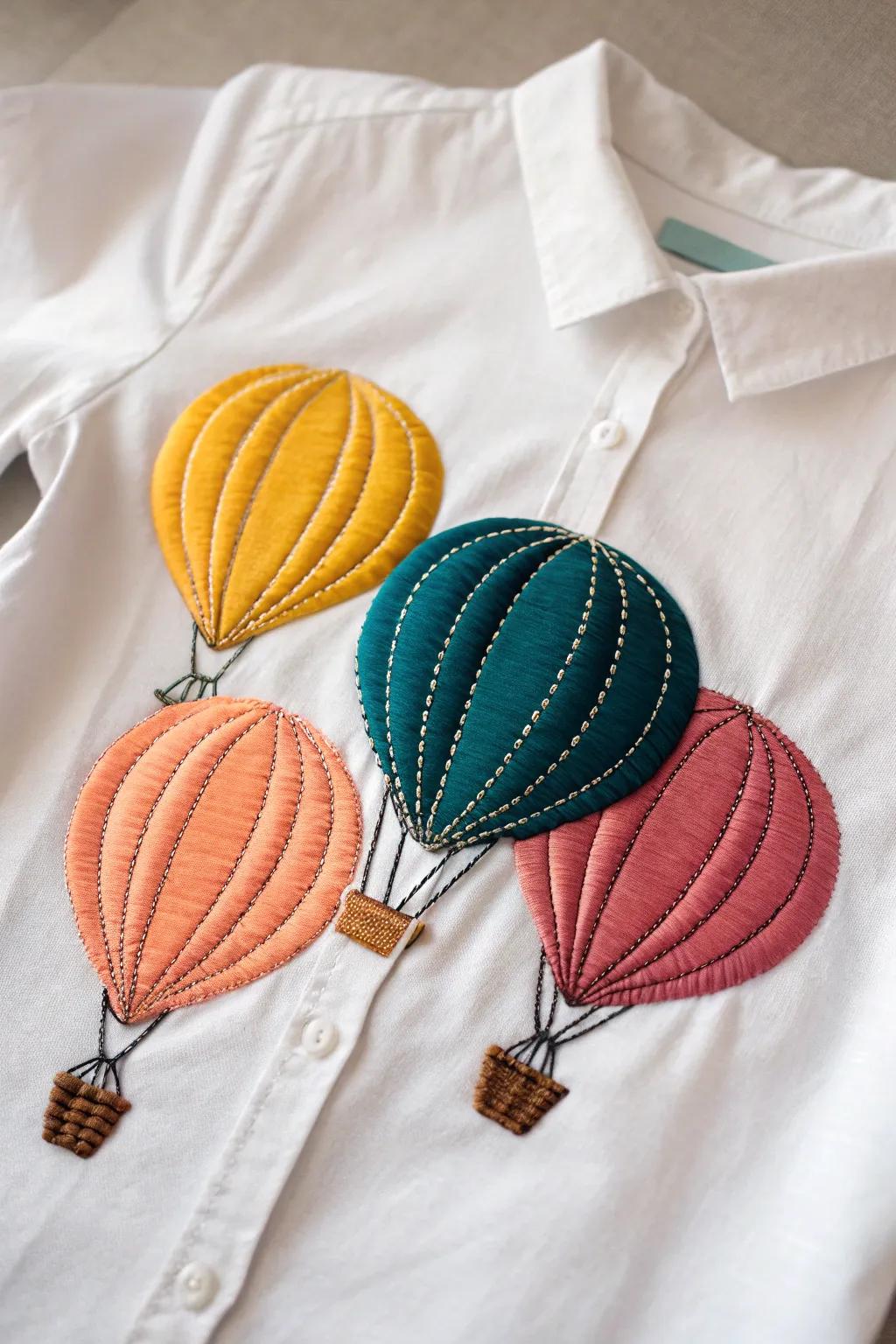 Celebrate in style with this whimsical fabric balloon shirt design—perfect for lifting spirits on the 50th school day!