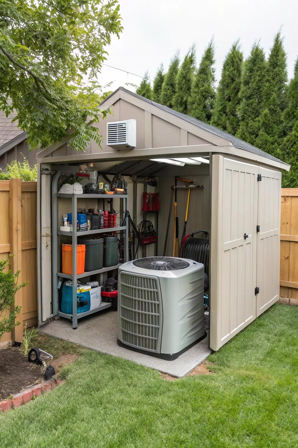 Multi-functional sheds offer practical storage solutions.